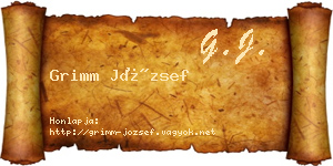 Grimm József névjegykártya